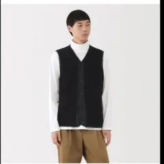 無印良品　フリースベスト ブラック XL
