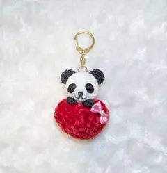 あみぐるみ ハートとパンダキーホルダー 579