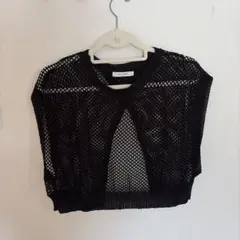 値下げ中W CLOSET メッシュ ニットベスト ブラック