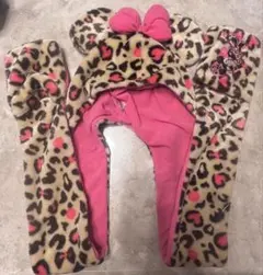 ミニーマウス ヒョウ柄 ファンマフラー