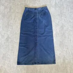 Wrangler ラングラー デニムロングスカート ボタンフロント M ブルーのサムネイル