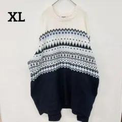 1点もの✨オールドネイビー ノルディック セーター 長袖 【XL】紺白のサムネイル