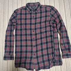 ユニクロ長袖ネルシャツ ネイビー レッド チェック