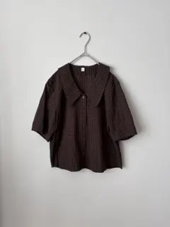 GU ジーユー　チェック柄 半袖シャツ