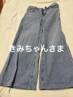 GU ジーユー　ワイドブルーデニム