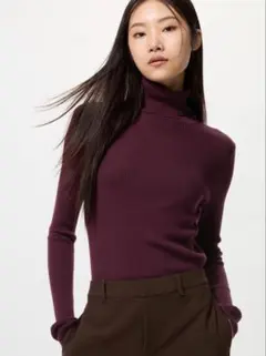 UNIQLO メリノウールタートルネックセーター