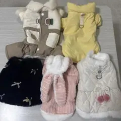 犬用冬服 5点セット Sサイズ防寒アウター ボア素材のサムネイル