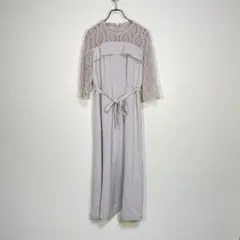 【Feroux】　フェルゥ　ロングワンピース　七分袖　グレー