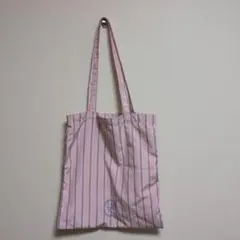 ピンク ストライプ トートバッグ
