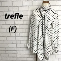 trefle トレフル　ロング丈ボウタイ　水玉ブラウス　ドット柄　大きいサイズのサムネイル