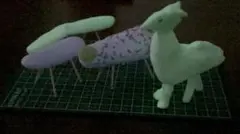 暗闇でほんのり光る精霊馬　ハンドメイド 粘土細工 置物 4点セットのサムネイル