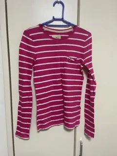 HOLLISTER ピンク ストライプ 長袖Tシャツ XS