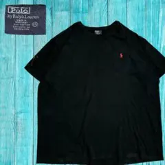 90s ラルフローレン Tシャツ 黒 XXL 紺タグ ヴィンテージ ポニー刺繍のサムネイル