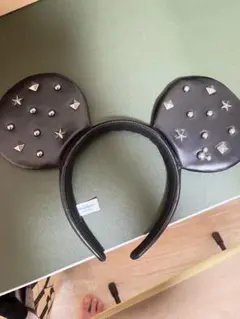 【わわわ様専用】ミッキー耳型カチューシャ 黒 スタッズ装飾