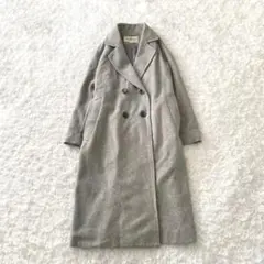 レイビームス Ray BEAMS ダブル チェスター ロングコート ライトグレー