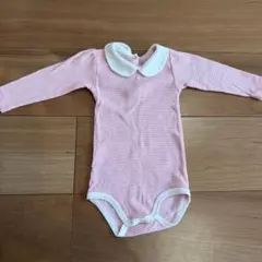 【3/23まで】プチバトー　ピンクストライプロンパース　6m 67cm