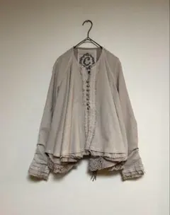 coconejo ココネジョ レース装飾 ノーカラージャケット 38 リネン