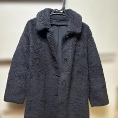 ユニクロ ボアフリースコート Lサイズ ブラック｜ふわもこ暖か上品スタイル