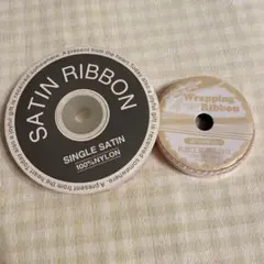 ピンク サテンリボン ステッチリボン　2個セット