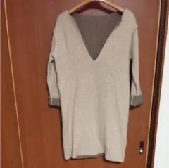 ギャルリーヴィー ウールワンピース　ベージュ ×ブラウン