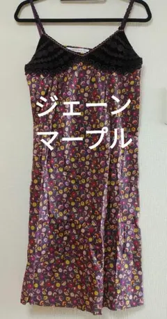 ジェーンマープル　コットンドレス　紫花柄　キャミソールワンピースのサムネイル