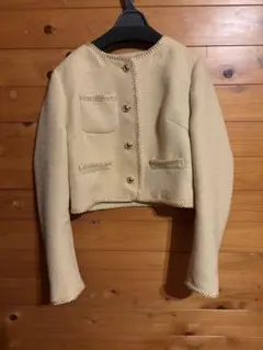 リリーブラウン　ラメツイードジャケット　イエロー