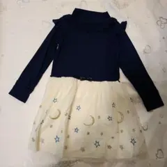キッズ女の子140cmワンピース　チュール付きセーター