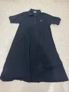 LACOSTE ポロワンピース ブラック マキシ丈