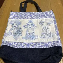 美品 atto-a デニム 2way トート ショルダーバッグ 刺繍 日本製 - メルカリ
