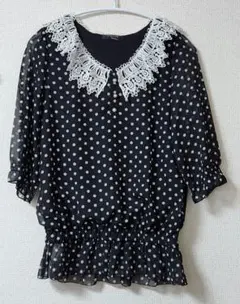 Hudson honey 水玉 シフォンブラウス