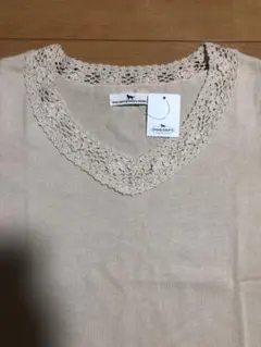 DOG DEPT 半袖 ニット ベージュ Mサイズのサムネイル