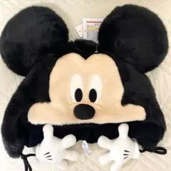 ミッキーマウス 耳付きフリース帽子