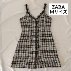ZARA ワンピース　チェック柄キャミワンピース