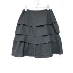 スープ　SOUP グレー3段フレアスカート　Ｍサイズ