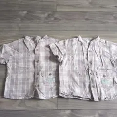 アプレレクール　チェック　半袖　シャツ　90