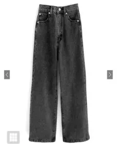 ハイウエストセミワイドデニムパンツ　fo1843