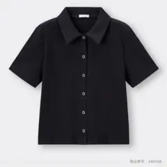 リングドットボタンコンパクトカーディガン［半袖］（GU）
