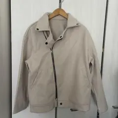 新品シーインSHEINベージュ フリース風ジャケット ジッパー付きS