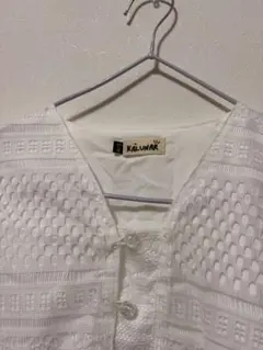 KALUNAR ホワイト レース ロングシャツ