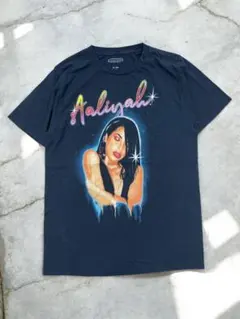 【R96】AALIYAH アリーヤ フォトTシャツ ブラック S R&B RAP