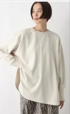 LEPSIM ステッチラウンドチュニック　アイボリー フリーサイズ