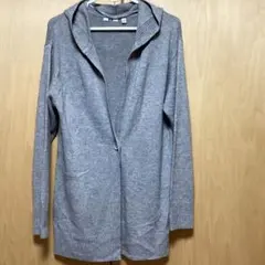 UNIQLO カシミヤブレンド フーデットカーディガン ライトグレー M