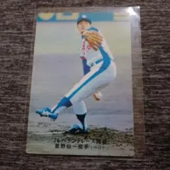 プロ野球カード、カルビー、1975年721番、中日ドラゴンズ、星野 仙一他