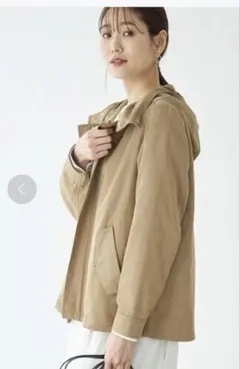 ロペピクニック　 撥水・花粉ガード　ライナー付きマウンテンパーカー　ベージュ