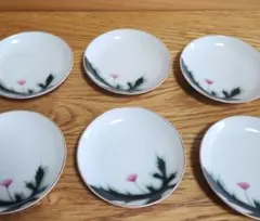 旧宮家伝来 明治期 オールド深川 オールド香蘭社 手描き花草紋様皿 4枚 明治期 オールド香蘭社 金彩色絵雉に秋草図台皿 日肥山深川製