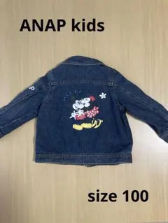 ANAP kids デニムジャケット　ミッキー&ミニー　ディズニーコラボ　100