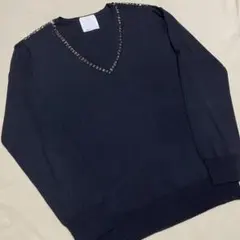 【美品】ICB ニット スパンコール 黒 M