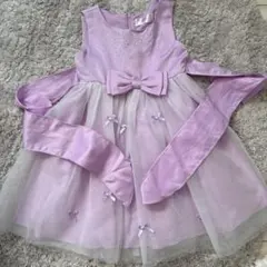 キッズドレス＆ボレロ 110cm パープル＆ホワイト