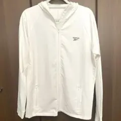 Reebok UVカット　ラッシュガード フード　ホワイト　ジップ付きポケット