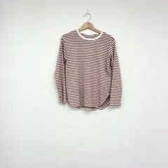 ▢UNIQLO 赤と白のストライプ 長袖Tシャツ